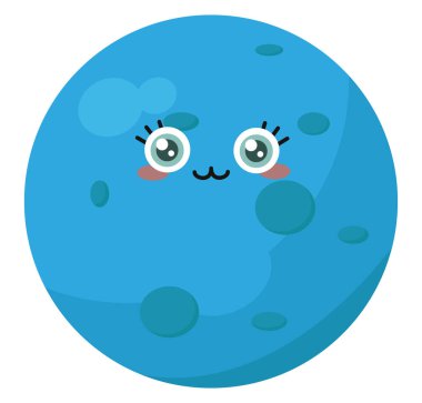 Neptün gezegeni, illüstrasyon, beyaz arkaplan üzerindeki vektör