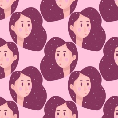 Güzel kız, illüstrasyon, beyaz arka plan vektörü.