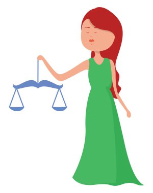 Terazi işareti, illüstrasyon, beyaz arkaplan üzerindeki vektör