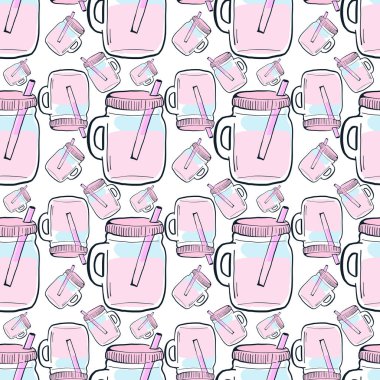 Limonata deseni, illüstrasyon, beyaz arkaplan üzerindeki vektör