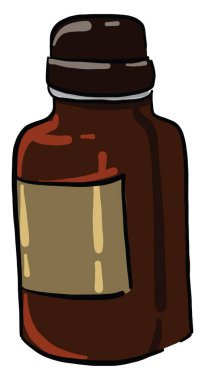 Şişedeki iyot, illüstrasyon, beyaz arkaplanda vektör