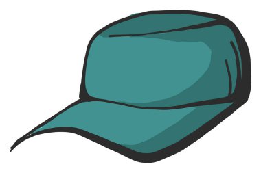 Yeşil şapka, illüstrasyon, beyaz arkaplanda vektör