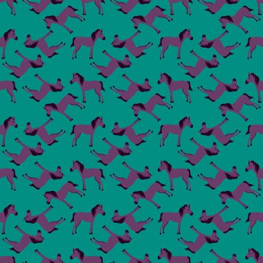 Beyaz arkaplanda at deseni, illüstrasyon, vektör