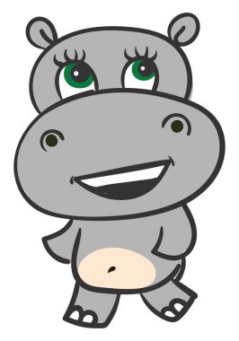 Büyük gülüşlü, resimli, beyaz arkaplanda vektör