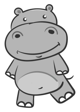 Mutlu su aygırı, illüstrasyon, beyaz arka plan vektör