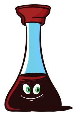 Soya sosu şişesi, illüstrasyon, beyaz arka planda vektör.