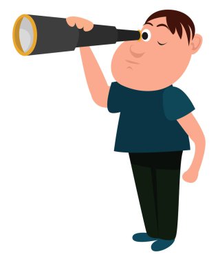 El teleskobu, illüstrasyon, beyaz arkaplanda vektör.