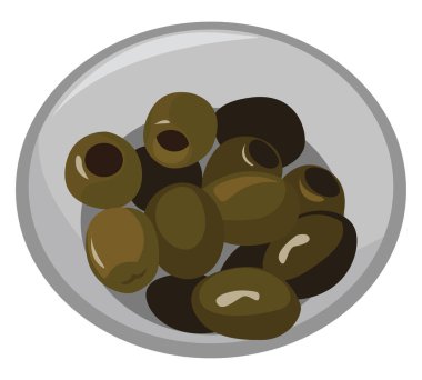 Yeşil zeytin, illüstrasyon, beyaz arkaplanda vektör