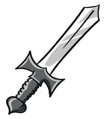 Gri kılıç, illüstrasyon, beyaz arkaplan vektörü