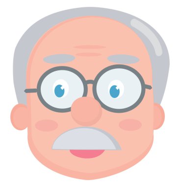 Gözlüklü, resimli, beyaz arkaplanda vektör