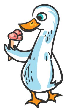 Dondurmalı kaz, illüstrasyon, beyaz arkaplanda vektör