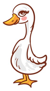 Güzel kaz, illüstrasyon, beyaz arkaplanda vektör