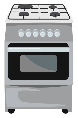 Gaz sobası, illüstrasyon, beyaz arkaplanda vektör