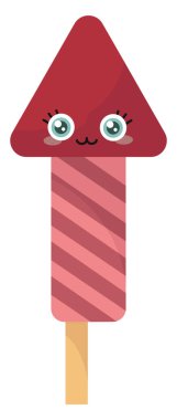 Havai fişek roketi, illüstrasyon, beyaz arkaplanda vektör