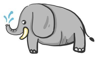 Şişman fil, illüstrasyon, beyaz arkaplan vektörü