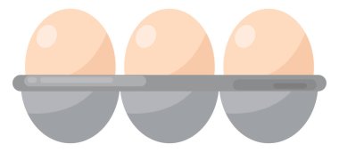 Kutudaki yumurtalar, illüstrasyon, beyaz arkaplan üzerindeki vektör