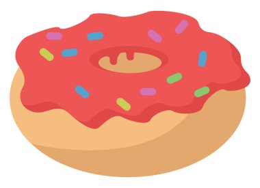 Kırmızı çörek, illüstrasyon, beyaz arkaplanda vektör