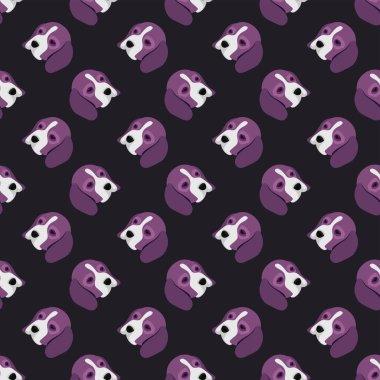 Köpek yüzü deseni, illüstrasyon, beyaz arkaplan üzerindeki vektör