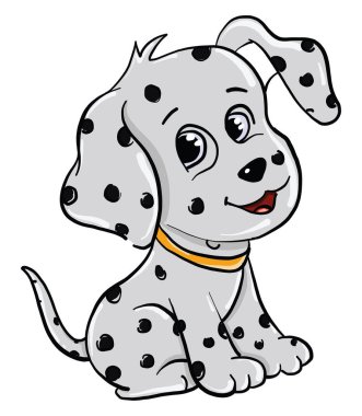 Küçük dalmaçyalı köpek, illüstrasyon, beyaz arkaplanda vektör