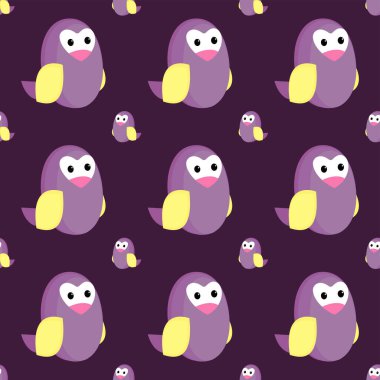 Sevimli küçük kuş deseni, illüstrasyon, beyaz arkaplanda vektör