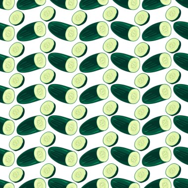 Salatalık deseni, illüstrasyon, beyaz arkaplan üzerindeki vektör