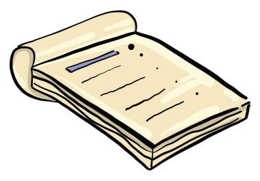 Krem not defteri, illüstrasyon, beyaz arkaplan üzerindeki vektör