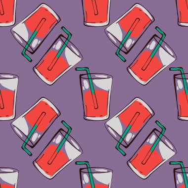 Bardaktaki meyve suyu, illüstrasyon, beyaz arkaplanda vektör