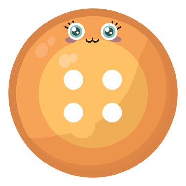 Turuncu elbise düğmesi, illüstrasyon, beyaz arkaplanda vektör