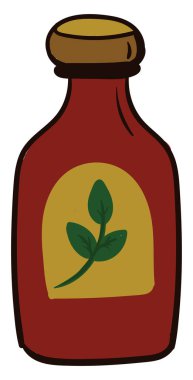 Şişede sıvı ilaç, illüstrasyon, beyaz arka planda vektör