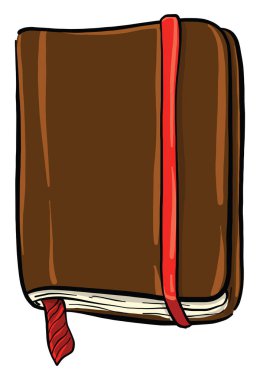Kahverengi kitap, illüstrasyon, beyaz arka plan vektör