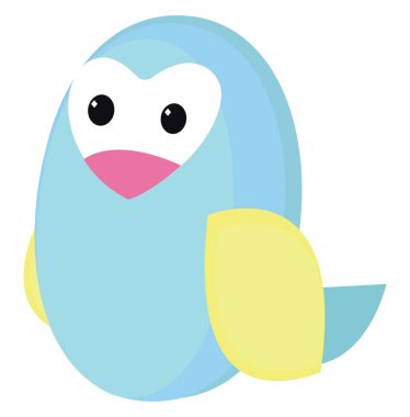 Mavi küçük kuş, illüstrasyon, beyaz arkaplanda vektör