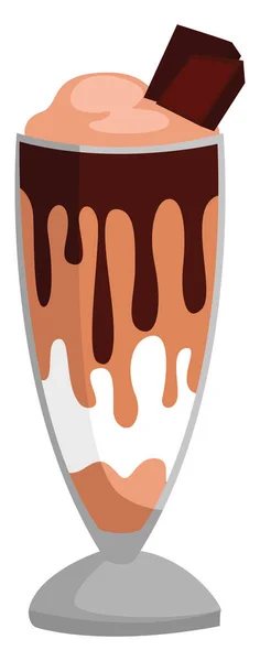 Milkshake Vidro Ilustração Vetor Sobre Fundo Branco — Vetor de Stock