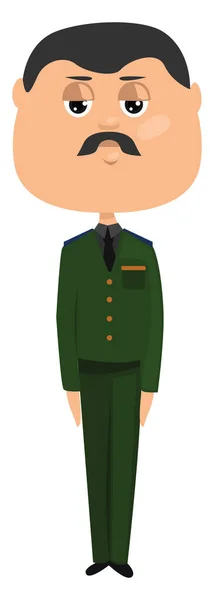 Military Man Illustration Vector White Background — Stock Vector