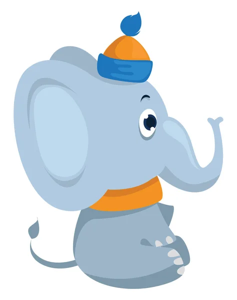 Pequeño Elefante Ilustración Vector Sobre Fondo Blanco — Vector de stock