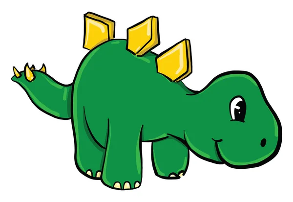 Liten Dinosaurie Illustration Vektor Vit Bakgrund — Stock vektor