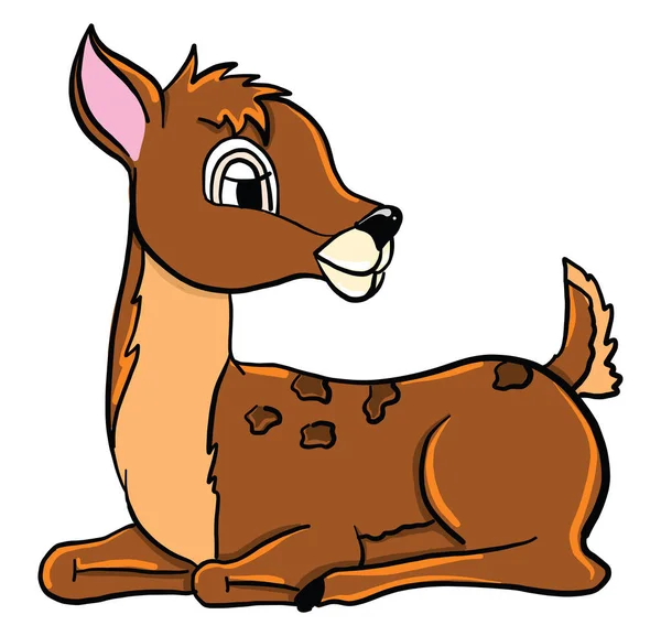 Little Deer Illustration Vector White Background — Stock Vector