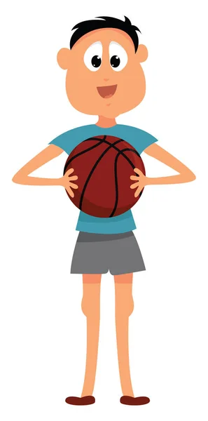 Basket Spelare Illustration Vektor Vit Bakgrund — Stock vektor