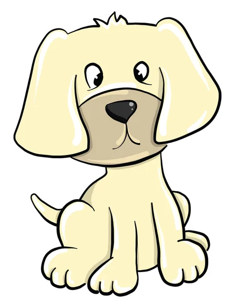 Chien Aux Cheveux Clairs Illustration Vecteur Sur Fond Blanc — Image vectorielle