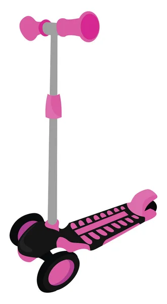 Roze Kick Scooter Illustratie Vector Witte Achtergrond — Stockvector