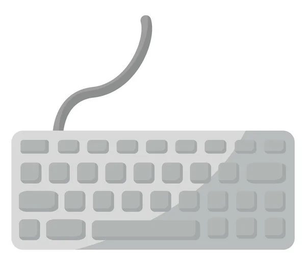 Teclado Gris Ilustración Vector Sobre Fondo Blanco — Vector de stock