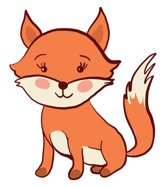 Cute Fox Illustration Vector White Background — Stock Vector