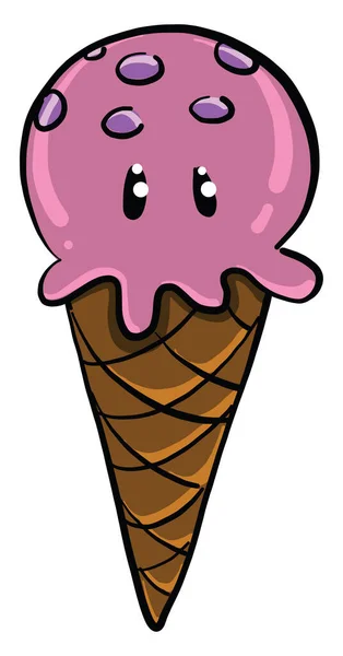 粉红冰淇淋 白色背景上的矢量 — 图库矢量图片