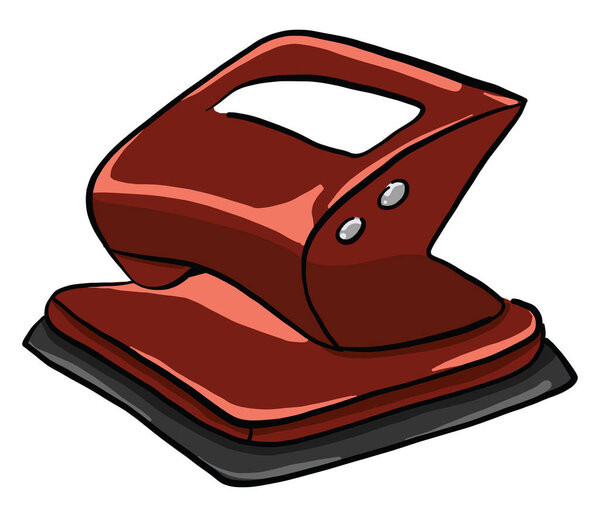 Hole puncher, illustration, vector on white background