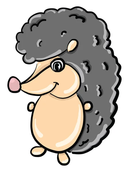 Gray Hedgehog Illustration Vector White Background — Stock Vector