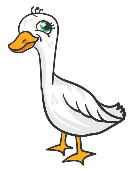 Happy Big Goose Illustratie Vector Witte Achtergrond — Stockvector