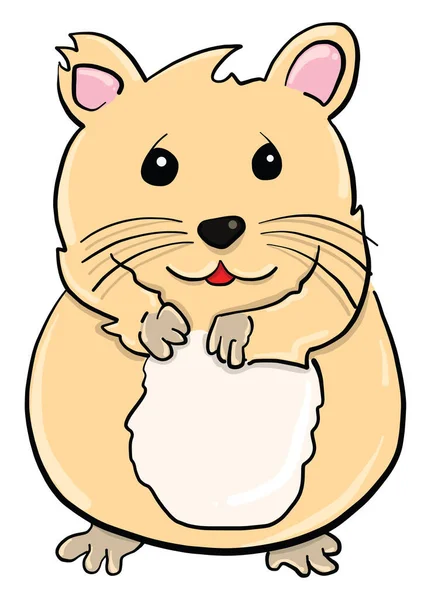 Petit Hamster Mignon Illustration Vecteur Sur Fond Blanc — Image vectorielle
