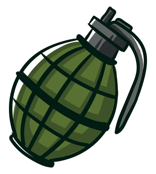 Grenade Verte Dessin Illustration Vecteur Sur Fond Blanc — Image vectorielle