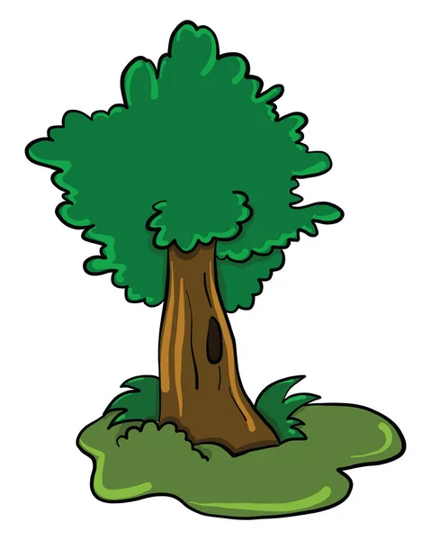 Árbol Verde Con Agujero Ilustración Vector Sobre Fondo Blanco — Archivo Imágenes Vectoriales