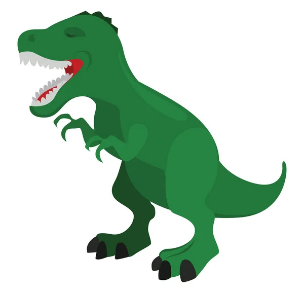 Groene Dinosaurus Illustratie Vector Witte Achtergrond — Stockvector