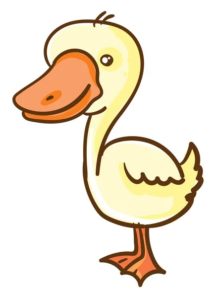 Goose Big Head Illustration Vector White Background — Stock Vector